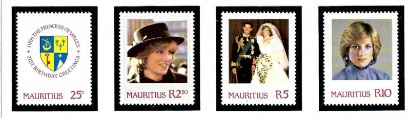 Mauritius 548-51 MNH 1982 Princess Diana