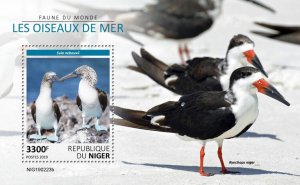 NIGER - 2019 - Sea Birds - Perf Souv Sheet - Mint Never Hinged