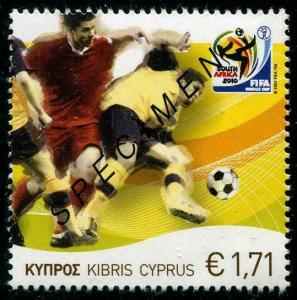HERRICKSTAMP CYPRUS (BR) Sc.# 1128 2010 FIFA Soccer Champ. Specimen Overprint