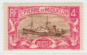 1932-33 French Colony St. Pierre & Miquelon 4c VF MNG A18P59F621-