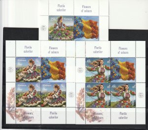 Romania STAMPS 2024 FLOWERS NATIONAL DRESS POST MNH SHEETS FLAG