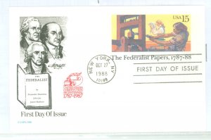 US UX126 1988 15c Federalist Papers, artmaster cachet