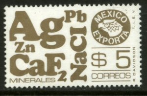 MEXICO Exporta 1173, $5P Minerals Wmkd Fosfo Paper 2 MINT, NH. VF.