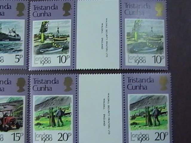 TRISTAN da CUNHA # 272-276-MINT/NH-COMPLETE SET OF CROSS GUTTER PAIRS--1980