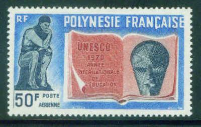 French Polynesia Scott C62 MNH** Rodin Thinker 1970