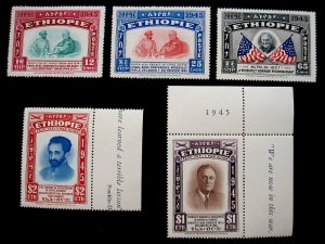 ETHIOPIA - SCOTT# 278-280,C21-C22 - SS - MNH - CAT VAL $41.50