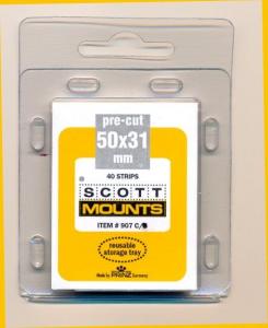 Prinz Scott Stamp Mount Size 50/31mm - CLEAR (Pack of 40) (50x31  50mm)  PRECUT