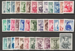 AUSTRIA SG1108/44 1948-52 DEFINITIVE SET MNH