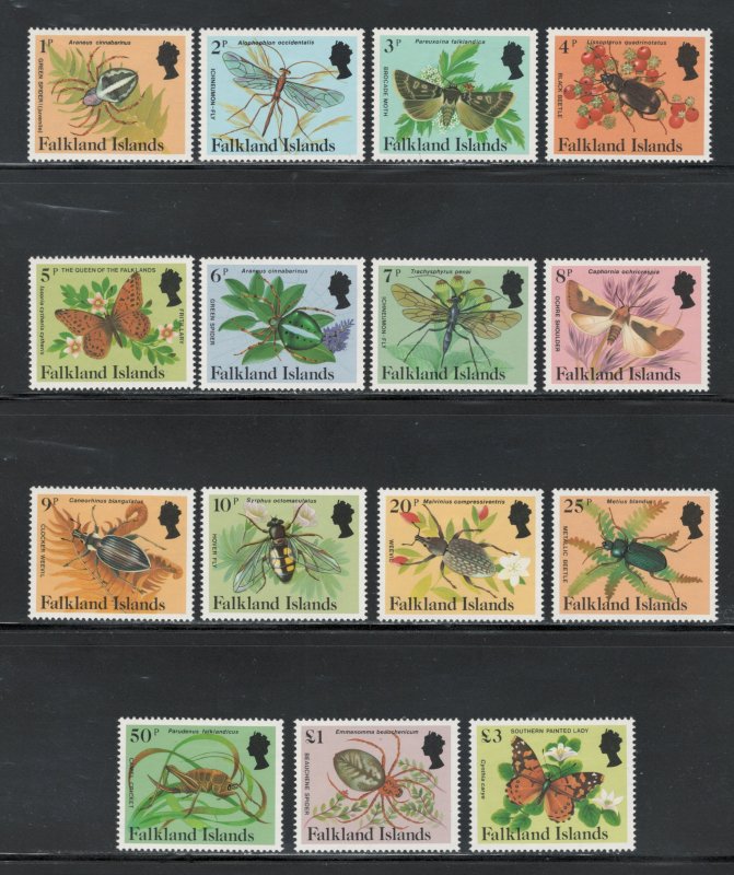 Falkland Islands 1984 Insects & Spiders Scott # 387 - 401 MH