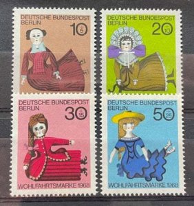 (3579) BERLIN 1968 : Sc# 9NB57-9NB60 19TH CENTURY DOLLS - MNH VF