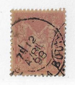 France Sc #96b  5Fr  scarcer red violet shade used VF