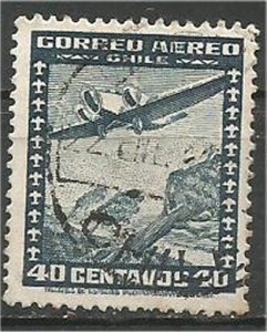 CHILE, 1932  used 20c ,Airplane Scott C32