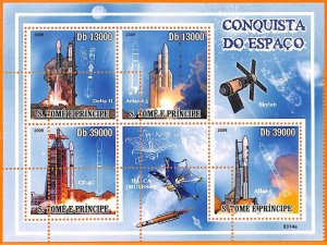 A6766 - SAO TOME & PRINCIPE, Error, 2009, MISSPERF MINIATURE S: Space, Astronomy