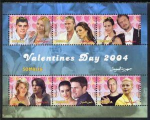 SOMALIA - 2004 - Valentines Day - Perf 6v Sheet - MNH - Private Issue