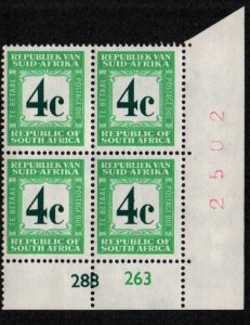 South Africa # J53 Plate Block MNH