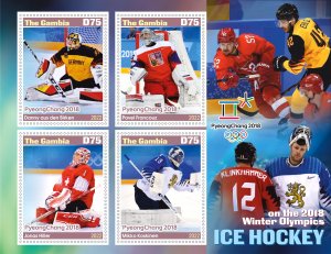 Stamps. Sports, Ice Hockey 2022 year ,Gambia 1+1 sheet perforated