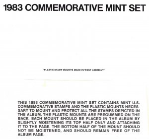 1983 USPS Year Set, MNH in mounts.  Sc# 2031 - 2065 & C101 - C112. 47 stamps 