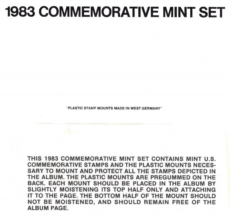 1983 USPS Year Set, MNH in mounts.  Sc# 2031 - 2065 & C101 - C112. 47 stamps 