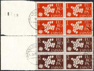 Spain 1961 Sc 1010-1 Europa CEPT Barcelona FDCDS 4 Stamp U