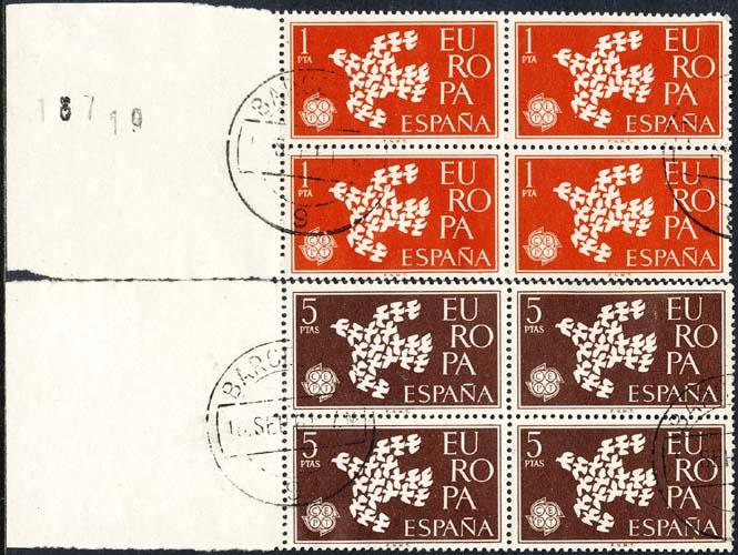 Spain 1961 Sc 1010-1 Europa CEPT Barcelona FDCDS 4 Stamp U
