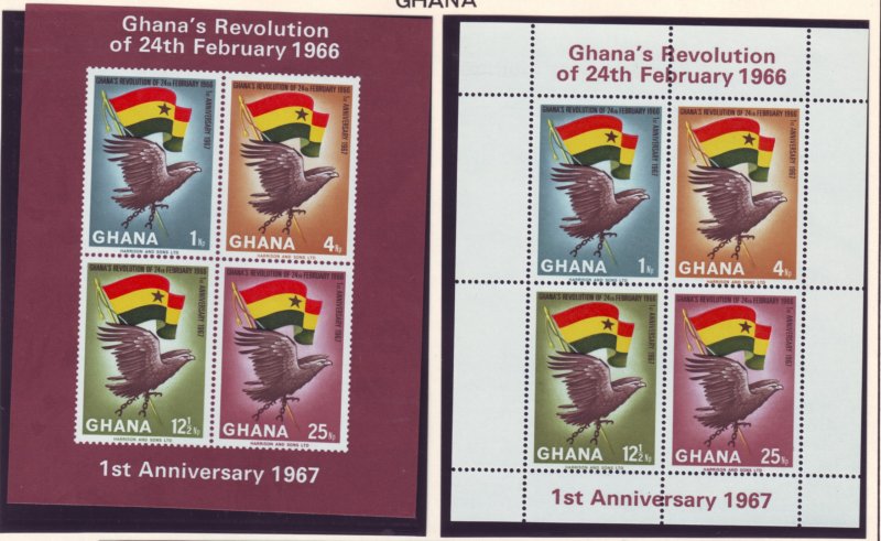 Z564 Jlstamps 2 1967 ghana s/s mnh #276a + special s/s eagle and flag