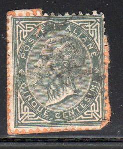 Italy 24 -Used-On Piece - King Victor Emmanuel II (cv $4.00)