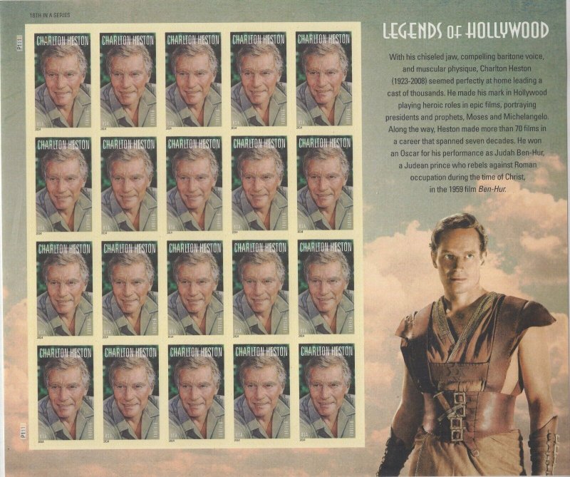 Scott 4892 - Charlton Heston. Sheet Of 20. MNH. OG.   #02 4892sh20 