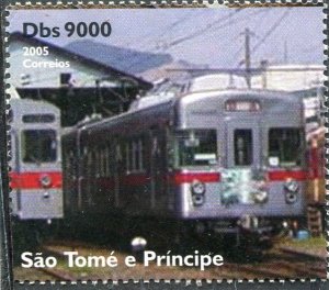 Sao Tome & Principe 2005 JAPANESE TRAINS 1 value Perforated Mint (NH)