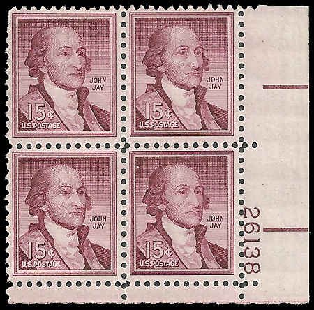 US - #1046 - PLATE BLOCK - MNH - SCV-2.75