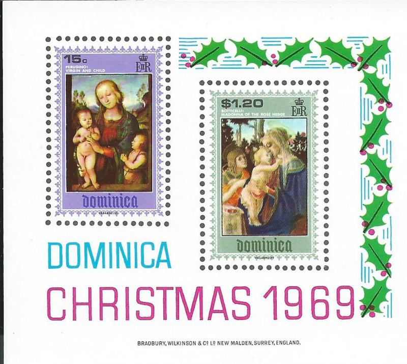 Dominica #290a 1969 Christmas Souvenir Sheet (MNH)  CV $1.10