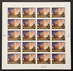 4379 OLD FAITHFUL Pane of 20 US $17.50 Express Mail Stamps MNH 2009