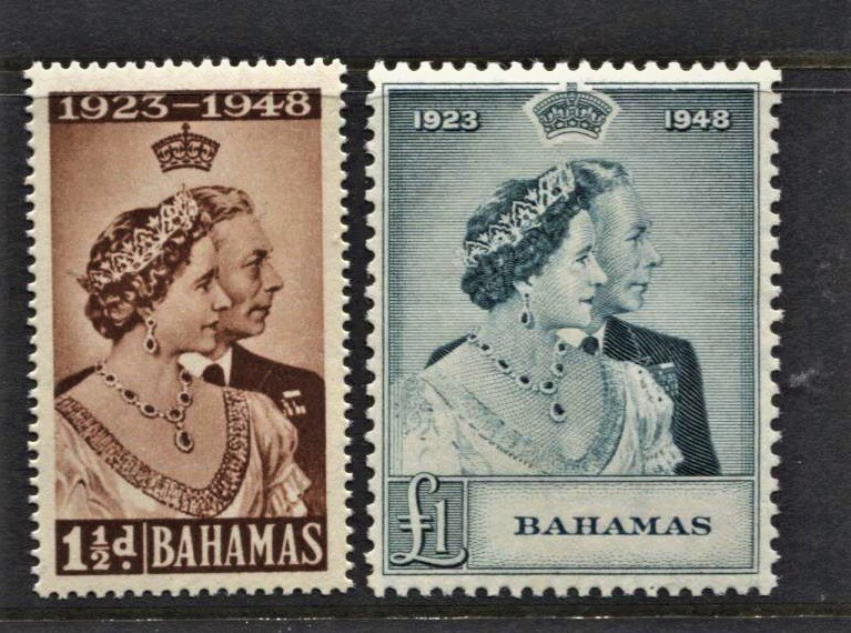 STAMP STATION PERTH  Bahamas #148-149 Silver Wedding Set -MNH CV$48.00