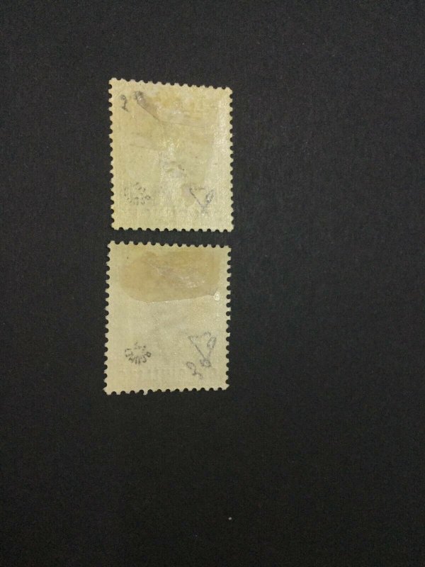 MOMEN: ST LUCIA SG #35-36 1883-6 DIE I MINT OG H CERT £700 LOT #64400