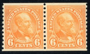 US Stamp #723 Garfield 6c - Coil Pair - MNH - CV $32.50