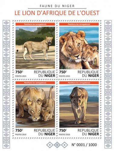 NIGER 2015 SHEET LIONS WILD CATS FELINES WILDLIFE nig15625a