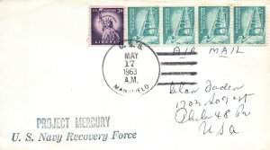 PROJECT MERCURY U.S. NAVY RECOVERY FORCE ONBOARD U.S.S. MANSFIELD 1963