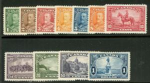 CANADA #217-27 Complete set, og, hinged,VF, Scott $140.