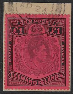 LEEWARD IS. 1938 £1 Brown purple and black on - 40192