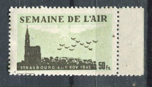 FRANCE; 1945 early Special Semaine de L'Air Stamp fine Mint , Strasbourg