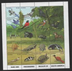 $Guyana Sc#2379-2381 M/NH/VF, complete set, set/3 sheets/20 birds, Cv. $51