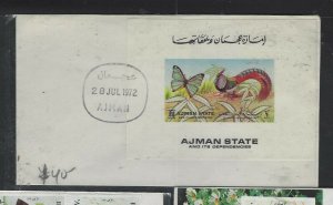 AJMAN (PP0802B) 1972 BUTTERFLY S/S ON UNADDRESSED COVER 