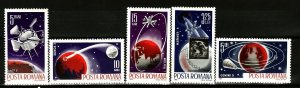 ROMANIA Sc 1802-06 NH ISSUE OF 1965 - SPACE 