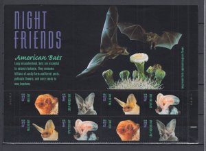 (F) USA #3661-64 AMERICAN BATS Partial Sheet of 8 Stamps MNH