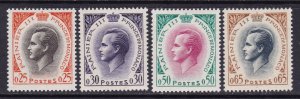 Monaco Scott 462-465, 1960 Prince Rainier II, VF MNH.  Scott $17