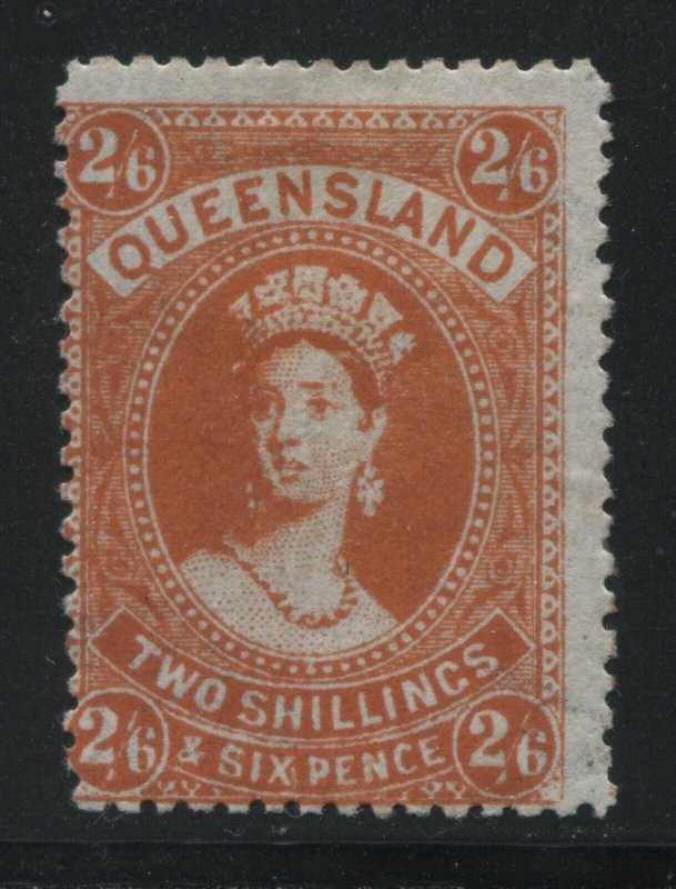 Queensland QV 1886 2/6d vermilion mint o.g. hinged