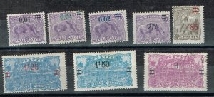 French Guiana  1922 & 1924 surcharges incomplete mostly MH, 108 used