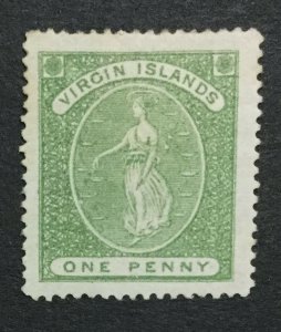 MOMEN: VIRGIN ISLANDS SG #8 1868 P15 MINT OG H LOT #195858-4158