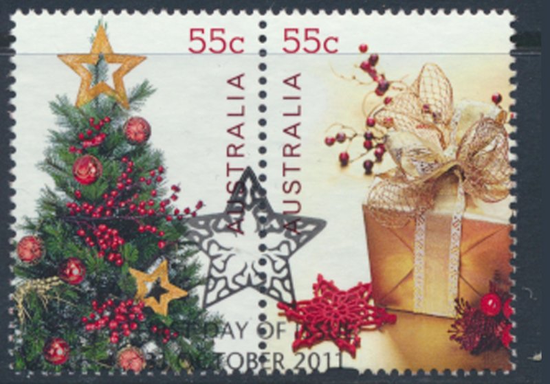 Australia SC# 3592a SG 3672a Christmas  Used with fdc see details & scans