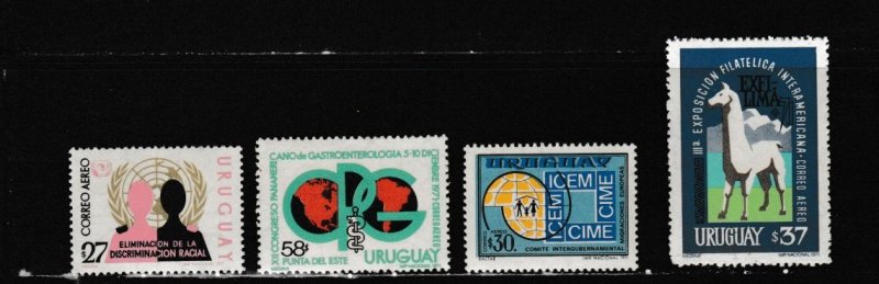 Uruguay # C378-381, 4 Complete Sets, Mint Hinged, 1/3 Cat.