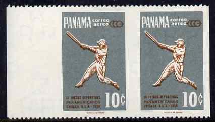 Panama 1959 Pan American Games - 10c Baseball marginal ho...